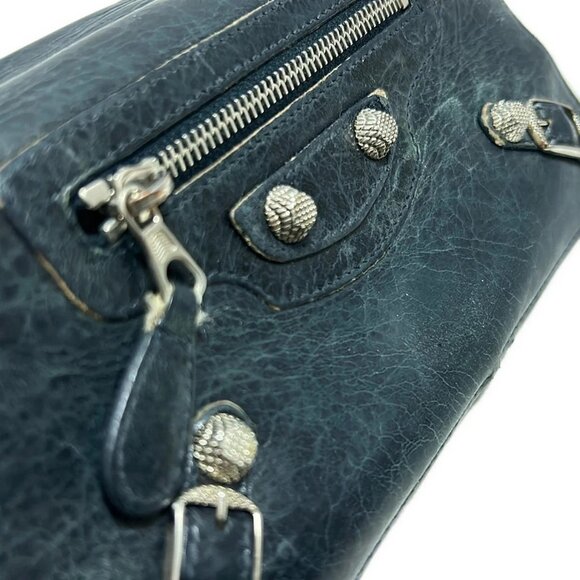 Auth BALENCIAGA Giantmoney 233599 Dark Navy Leather - Long Wallet - Picture 8 of 10